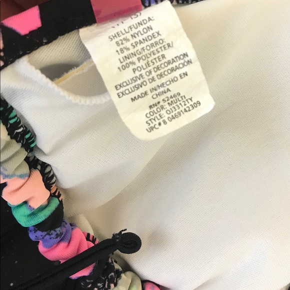 OP Bikini Top Geometric Abstract Neon Large String - Picture 4 of 6